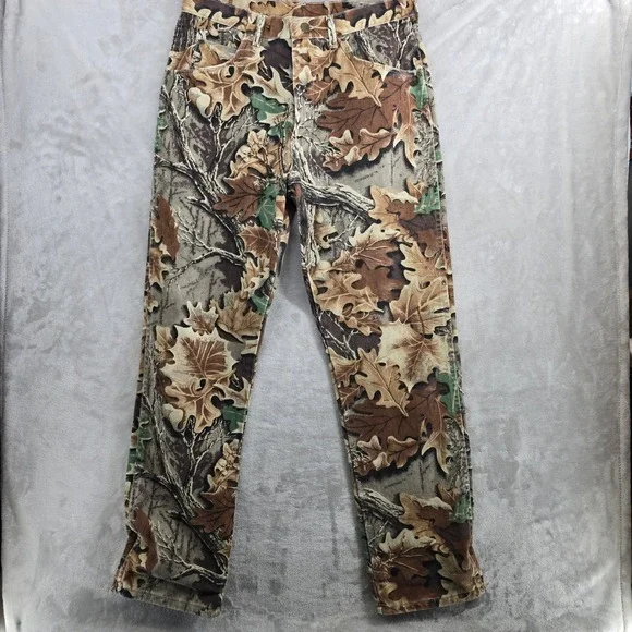 Wrangler Men's Advantage Camo Pants Size 34x34 Woodland Pattern Hunting Outdoor - Picture 1 of 12